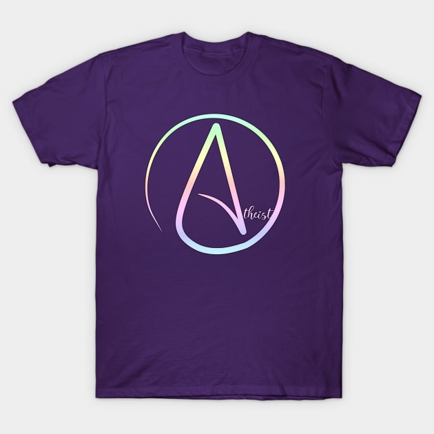Pastel Rainbow Atheist T-Shirt by Ellidegg